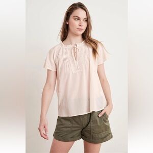 VELVET By Graham & Spencer Noely Eyelet Embroidered Blouse Dusty Rose